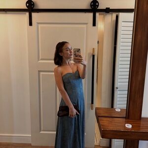 Lulu's Blue Strapless Dress